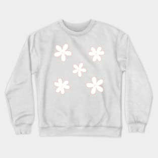 Minimal Abstract Flowers - White with Blush pink border Crewneck Sweatshirt